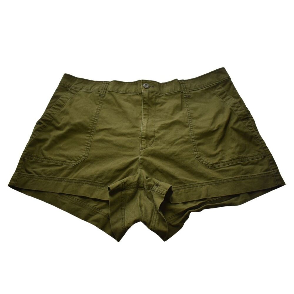 Old Navy High Rise OG Chino Shorts Green Elastic Waist Casual Womens Plus 2X